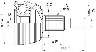 OPEN PARTS cvj523510 -  Шарнирный комплект, приводной вал